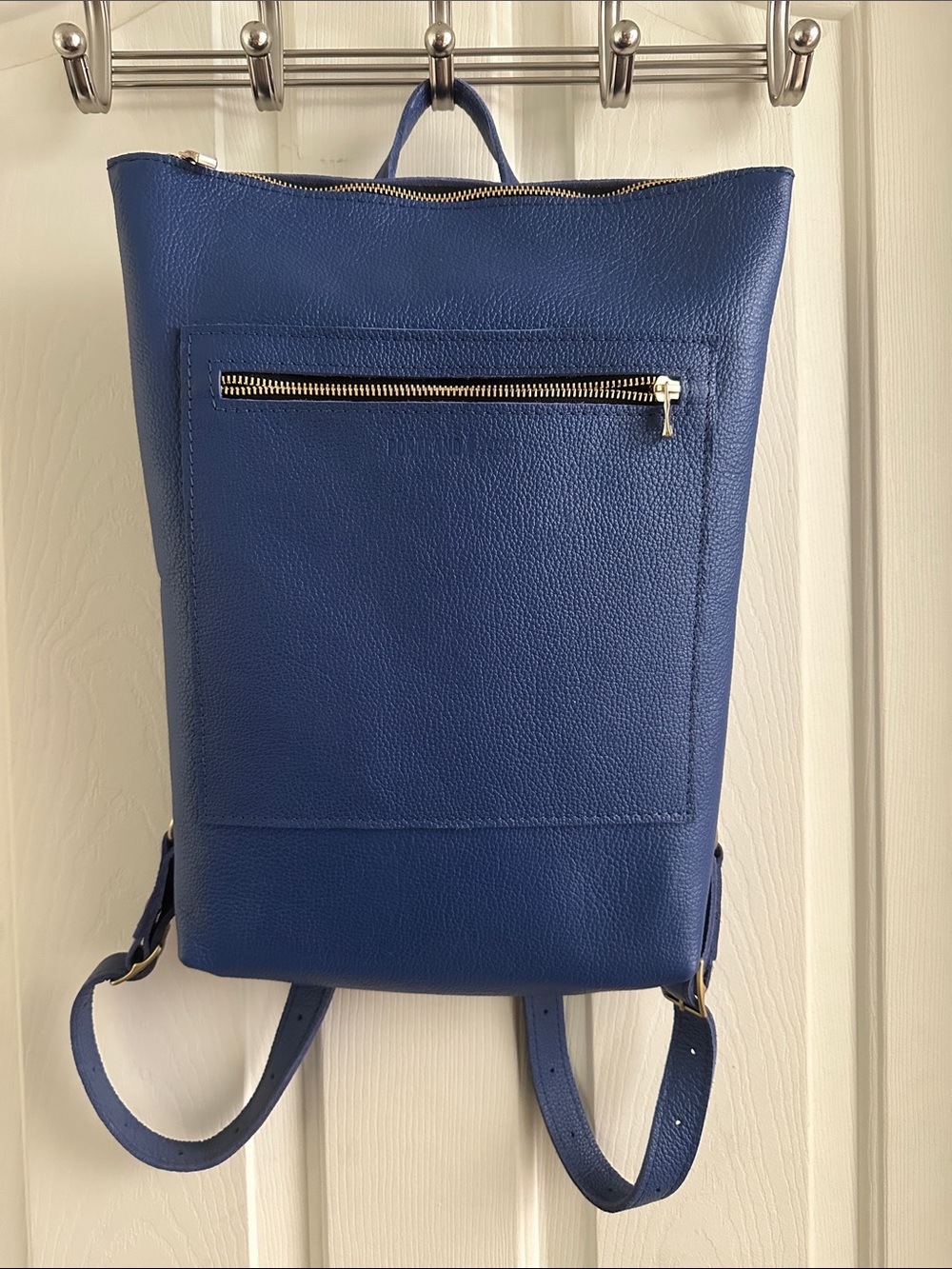 Portland leather backpack Molino Blue